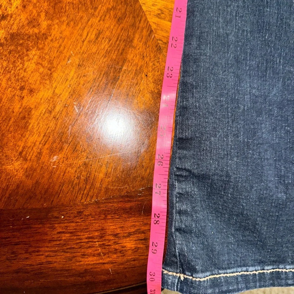 Wrangler Aura Jeans Women's Bootcut Mid Rise Stretch Dark Wash Blue Denim SZ 12 - Picture 12 of 14